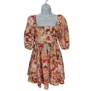 Abercrombie And Fitch Ruched Bodice Puff Sleeve Dress XS